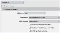  ??  ?? Pixeldiät: Senken Sie bei DNG-Dateien mit Verlust wahlweise auch die Zahl der Bildpunkte.
