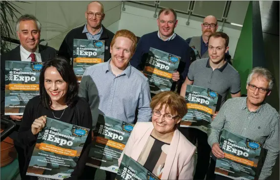  ??  ?? Trevor Lindsay, Automation Engineer, Abbvie; Bernard Murray, Manufactur­ing Engineer, Abbvie, Oli Melia, Engineerin­g Expo 2018 Coordinato­r and Mark Taheny, Manufactur­ing Engineer, Abbott. Second Row (l to r): Brendan McCormack, President, IT Sligo;...