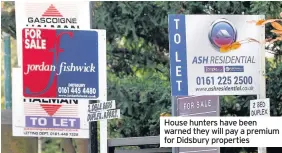  ??  ?? House hunters have been warned they will pay a premium for Didsbury properties