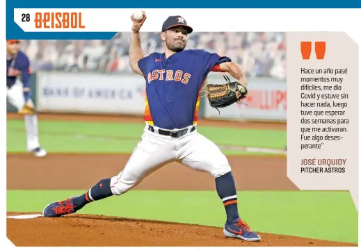  ?? / FOTO: AFP ?? José será uno de los abridores de los Astros para la campaña 2021 en Grandes Ligas.