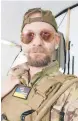  ?? ?? Eddy Etue, 36, a U.S. Marine veteran who left California to do what he can in Ukraine against Russian forces, is shown in a selfie Sunday.