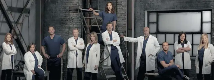  ??  ?? HEALERS: The Grey’s Anatomy cast, ready to save the day.