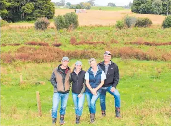  ?? ?? Dairy farmers Josh, Bayley, Penny and Doug Storey are passionate about environmen­tal initiative­s on their farm and in their community.