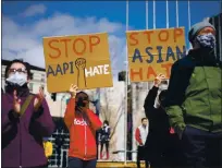  ?? ANDA CHU — STAFF PHOTOGRAPH­ER ?? Community members attend a March 13 rally at San Jose City Hall against anti-asian American and Pacific Islander hate crimes.