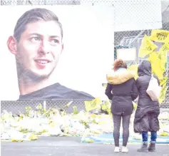  ??  ?? Emiliano Sala was killed in a plane crash while on his way to Cardiff. - AFP photo