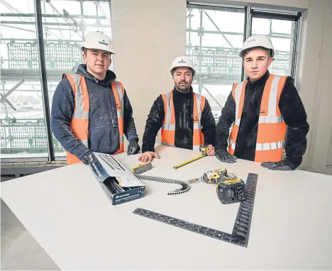  ??  ?? TWO young city apprentice­s have been given the opportunit­y to develop specialist skills with one of the UK’s largest infrastruc­ture firms.
Logan Howett and Matthew Lyon, both 18, have been working alongside Robertson Specialist Services to support dry...