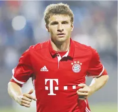  ?? — AFP photo ?? Bayern Munich's Thomas Muller runs during his friendly football match against Belgium's KAS Eupen at the Aspire Academy in Doha on January 10, 2017.