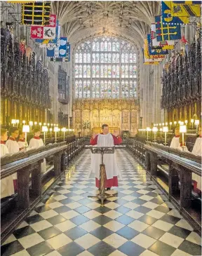  ??  ?? James Vivian conducts St George’s Chapel Choir during rehearsal this week