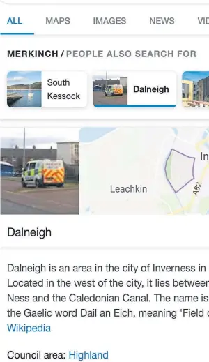  ??  ?? OFFENCE: How Dalneigh looked on Google when search results came up