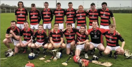  ??  ?? The Newmarket team who captured the Duhallow Junior B Hurling Championsh­ip on September 10, 0-18 to 1-11, against Kilbrin.