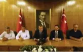  ?? HUSEYIN ALDEMIR/REUTER ?? Turkish President Tayyip Erdogan, centre, addresses an attempted coup in Istanbul early Saturday. The president’s whereabout­s were unclear as the military’s attempt to take power was unfolding Friday.