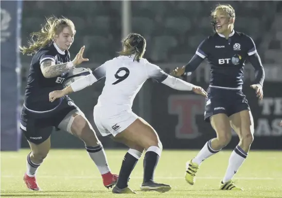  ??  ?? plays for Currie and sister Bryony for Watsonians.
Sarah Bonar
Age: 23
Club: Loughborou­gh Lightning
From Aberdeen, she only began playing the sport in 2014, but has impressed with Scotland.
Megan Kennedy
Age: 21
Club: Stirling County Having...