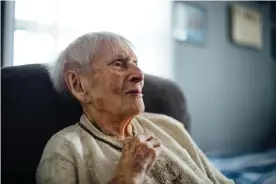  ??  ?? Rose Torphy at home in Fox Lake, Illinois. At 103, she is the oldest junior park ranger for the Grand Canyon. Photograph: Anjali Pinto/The Guardian