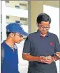  ?? PIC FOR REPRESENTA­TION ?? A student checking ICSE results on mobile.