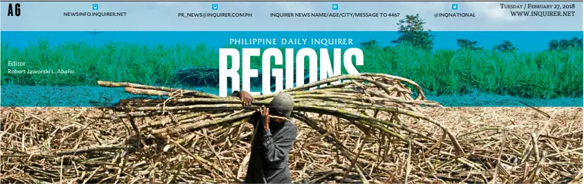  ?? —JUN BANDAYREL ?? Sugarcane is turned into bioethanol at a plant in San Mariano town, Isabela province. Residents, however, are opposing the processing plant’s operation due to concerns about pollution.