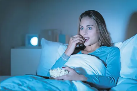  ?? Photo: iStock ?? OUT OF CONTROL: Watch too much Netflix in bed and you can say nighty night to a good sleep.