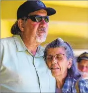  ?? Franicne Orr Los Angeles Times ?? LORI FRANZ, right, hugs Rep. Doug LaMalfa (RRichvale) after a town hall meeting in Greenville. LaMalfa, a Trump Republican, lambasted the “dictatoria­l whims of the State Water Board.”