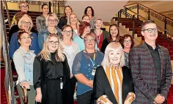  ?? ROBYN EDIE/STUFF ?? The vaccinatio­n team with temporary site manager for Covid19 vaccinatio­ns at the Civic Theatre Lyn Sanderson, front left, and vaccine programme leader Karl Metzler.