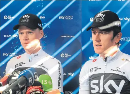  ?? Picture: PA. ?? Chris Froome and Geraint Thomas sit first and second in the general classifica­tion.