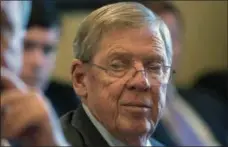  ?? J. SCOTT APPLEWHITE — THE ASSOCIATED PRESS ?? Sen. Johnny Isakson, R-Ga., says that he’s had enough of President Donald Trump’s personal attacks on the late John McCain and that “the country deserves better.”