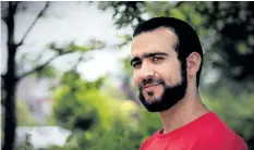  ?? THE CANADIAN PRESS FILES ?? Former Guantanamo Bay prisoner Omar Khadr is seen in Mississaug­a, Ont., on July 6, 2017. Khadr cannot avoid a huge civil judgment against him by recanting the confession and guilty plea he made before an American military commission, lawyers acting for...