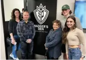  ?? ?? Members of the Calvert family gather for a photo at the Badger’s Den, named in memory of longtime PHA supporter Bob ‘Badger’ Calvert. Andy Hamilton photo