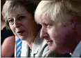  ??  ?? CONFUSED: Mr Johnson with Mrs May at a Cabinet meeting