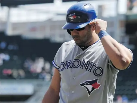  ?? HANNAH FOSLIEN/GETTY IMAGES ?? Blue Jays designated hitter Kendrys Morales has struggled this season with a .154 average and three home runs.