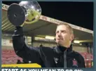  ??  ?? START AS YOU MEAN TO GO ON: Dundalk boss Vinny Perth with trophy