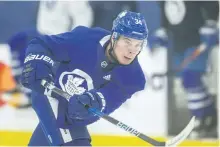  ?? ERNEST DOROSZUK/POSTMEDIA NETWORK ?? Auston Matthews skates during a Toronto Maple Leafs practice at the MasterCard Centre in Toronto earlier this week.