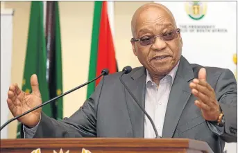  ?? Picture: DoC ?? President Jacob Zuma talks to editors and journalist­s at Sefako Makgatho Presidenti­al Guest House in Pretoria yesterday, Press Freeom Day, an event to remember Black Wednesday, October 19 1977, when the apartheid regime clamped down on the media,...