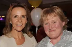  ??  ?? Tia McParland, Kilkerley and Tara McDonnell, Newtownbal­regan at the St. Louis Secondary School 1987 reunion night held in The Lisdoo.