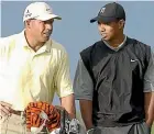  ??  ?? Steve Williams, left, and Tiger Woods.