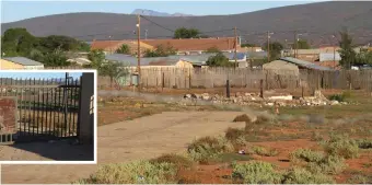  ?? Photos: Hannes Visser ?? The remains of the building which was known as Xhosa Village. INSET: The entrance to the vacant plot which is now available for developmen­t.