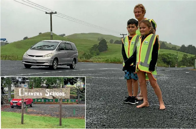  ??  ?? Umawera School Principal Christine Gilmore wants lower speed limits introduced outside the rural school on SH1.