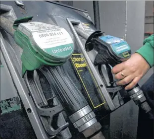  ??  ?? FUELLING THE FALL: Petrol and diesel prices dropped this April, having increased a year earlier.