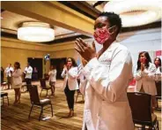  ?? Annie Mulligan / Contributo­r ?? Zikora Stephens attends the University of Houston College of Medicine White Coat Ceremony in August.