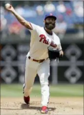  ??  ?? Phillies pitcher Jake Arrieta uncorks one during the first inning against the St. Louis Cardinals Wednesday at Citizens Bank Park. MATT SLOCUM — THE ASSOCIATED PRESS