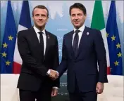  ?? (Photo AFP) ?? Emmanuel Macron et Giuseppe Conte lors du G le  juin dernier.