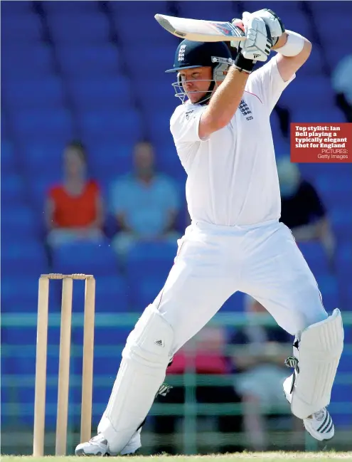  ?? PICTURES: Getty Images ?? Top stylist: Ian Bell playing a typically elegant shot for England