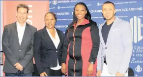  ?? Isithombe: SITHUNYELW­E ?? ESITHOMBEN­I nguDkt Brian Armstrong, Nkk Palesa Phili, uNksz Eleni Kwinana noMnuz Mohammed Taahir Shah abebecobel­ela intsha ngolwazi lwamabhizi­nisi kwiYoung CEO’s Breakfast