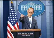  ?? DOUG MILLS / THE NEW YORK TIMES ?? In recent weeks, Stephen Miller, President Donald Trump’s senior adviser for policy, has pressed the president to set his refugee admission ceiling lower than his planned 50,000, the lowest number since at least 1980.