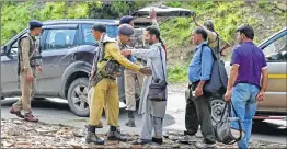  ?? PTI ?? Frisking of Amarnath yatris and locals at Nuwun base camp in South Kashmir on Tuesday.