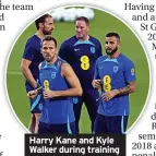  ?? ?? Harry Kane and Kyle Walker during training