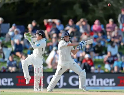  ?? Reuters ?? England’s Jonny Bairstow plays a shot during the second Test against New Zealand on Friday. —