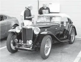  ??  ?? Jon Albert’s 1946 MG TC parked outside Pasteiner’s Auto Zone Hobbies in Birmingham, Michigan.