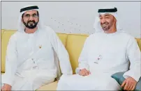  ??  ?? SHARING A LIGHT MOMENT: Sheikh Mohammed bin Rashid and Sheikh Mohamed bin Zayed at the annual meetings of government