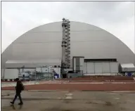  ??  ?? The shelter covering the reactor at the nuclear plant, in Chernobyl, Ukraine, which exploded exactly 35 years ago