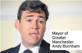  ??  ?? Mayor of Greater Manchester Andy Burnham