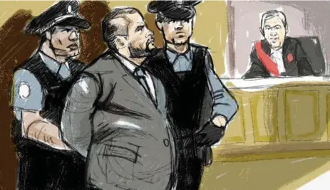  ?? MARIANNE BOUCHER COURTESY CITYNEWS ?? Const. James Forcillo is taken into custody Thursday. A judge said the shots he fired after Sammy Yatim was on the ground were unreasonab­le.